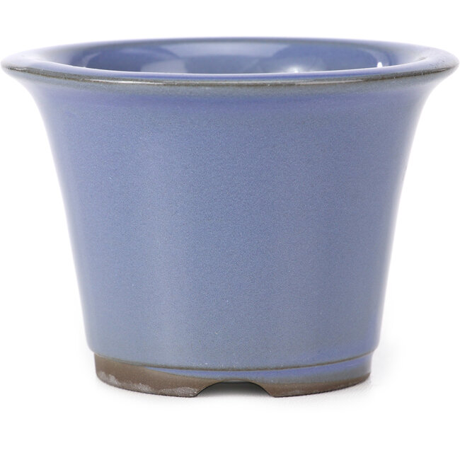 Maceta de bonsái redonda azul lila de Seto Yaki - 96 x 96 x 66 mm