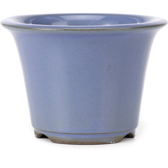 Pot à bonsaï rond bleu lilas par Seto Yaki - 96 x 96 x 66 mm
