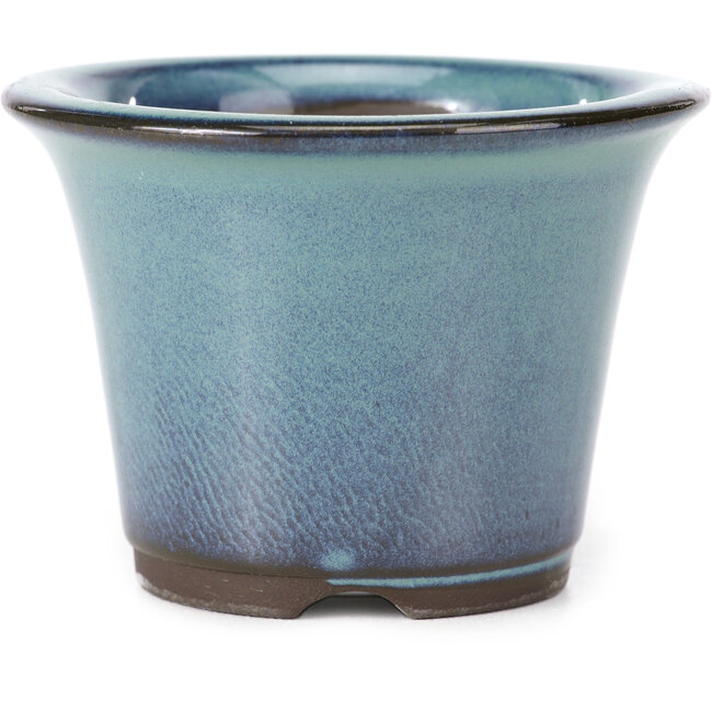 Vaso bonsai rotondo turchese di Seto Yaki - 96 x 96 x 66 mm