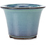 Vaso bonsai rotondo turchese di Seto Yaki - 96 x 96 x 66 mm