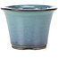 Ronde turquoise bonsaipot van Seto Yaki - 96 x 96 x 66 mm