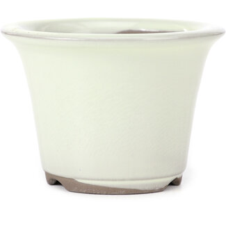 Seto Yaki 96 mm ronde wit beige bonsai pot van Seto Yaki, Seto