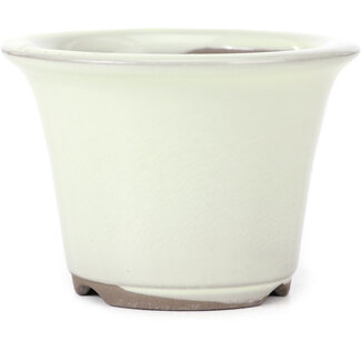 Seto Yaki Pot à bonsaï rond beige blanc 96 mm par Seto Yaki, Seto