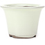 Pot à bonsaï rond beige blanc par Seto Yaki - 96 x 96 x 66 mm