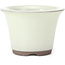 Pot à bonsaï rond beige blanc par Seto Yaki - 96 x 96 x 66 mm