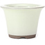 Ronde wit beige bonsai pot van Seto Yaki - 96 x 96 x 66 mm