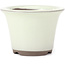 Ronde wit beige bonsai pot van Seto Yaki - 96 x 96 x 66 mm