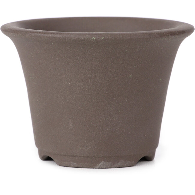 Pot à bonsaï rond non émaillé par Seto Yaki - 96 x 96 x 66 mm