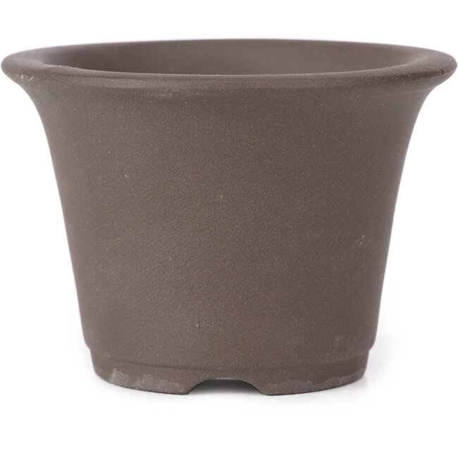 Maceta de bonsái redonda sin esmaltar de Seto Yaki - 96 x 96 x 66 mm