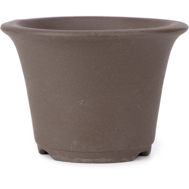 Runde unglasierte Bonsaischale von Seto Yaki - 96 x 96 x 66 mm