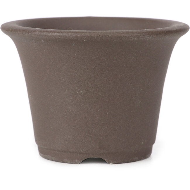 Vaso per bonsai rotondo non smaltato di Seto Yaki - 96 x 96 x 66 mm