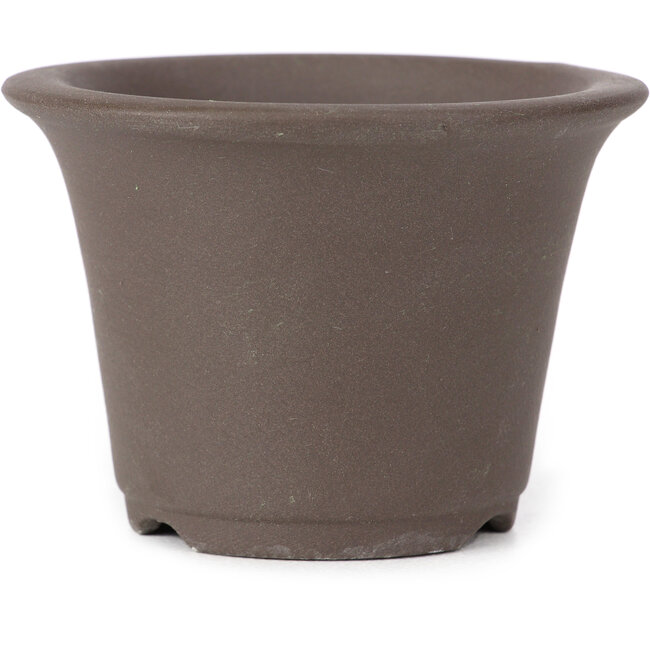 Vaso per bonsai rotondo non smaltato di Seto Yaki - 96 x 96 x 66 mm
