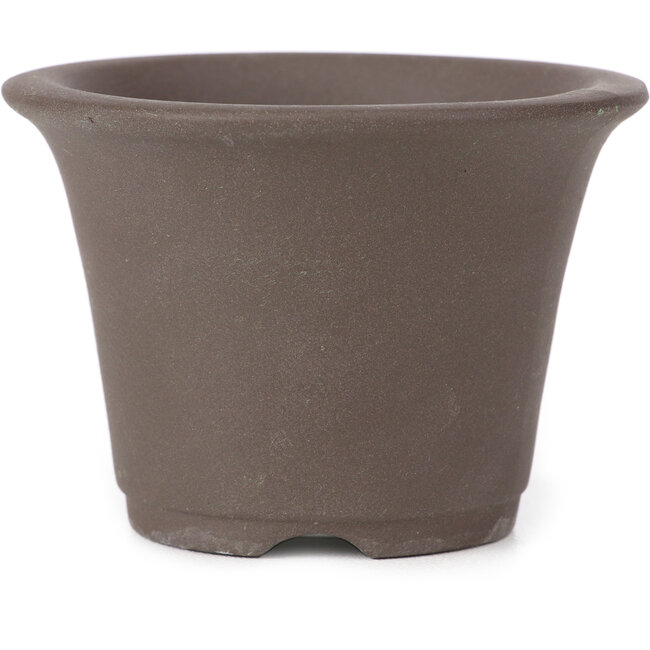 Vaso per bonsai rotondo non smaltato di Seto Yaki - 96 x 96 x 66 mm