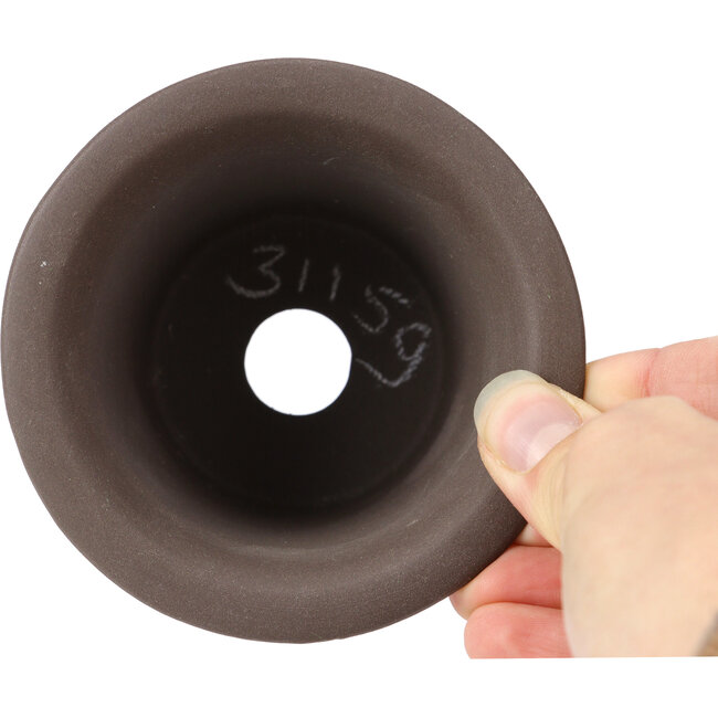 Round unglazed bonsai pot by Seto Yaki - 96 x 96 x 66 mm