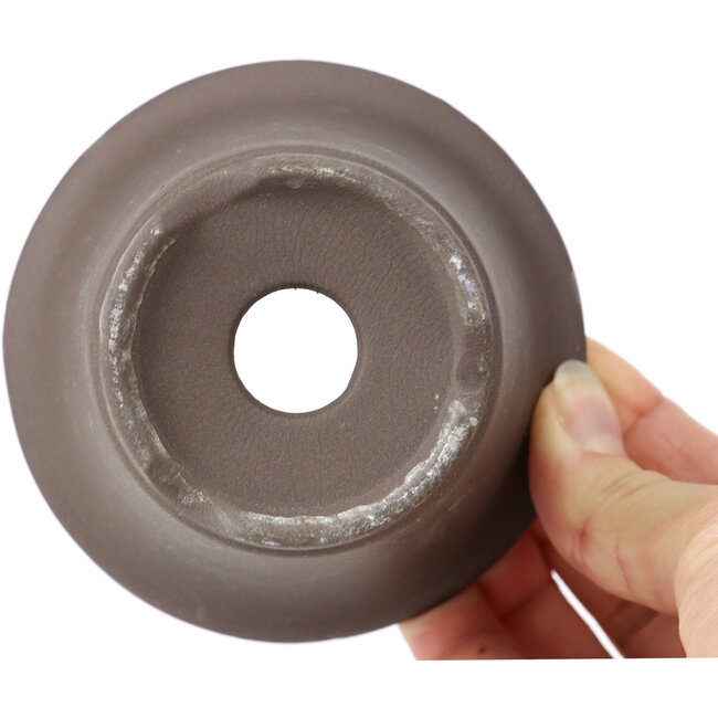 Vaso per bonsai rotondo non smaltato di Seto Yaki - 96 x 96 x 66 mm