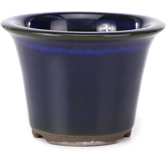 Seto Yaki 96 mm runde blaue Bonsaischale von Seto Yaki, Seto