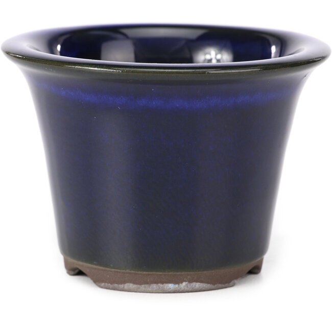 Pot à bonsaï rond bleu par Seto Yaki - 96 x 96 x 66 mm