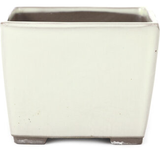 Seto Yaki 114 mm square white bonsai pot by Seto Yaki, Seto