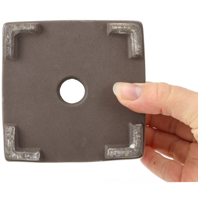 Pot à bonsaï carré blanc par Seto Yaki - 114 x 114 x 90 mm