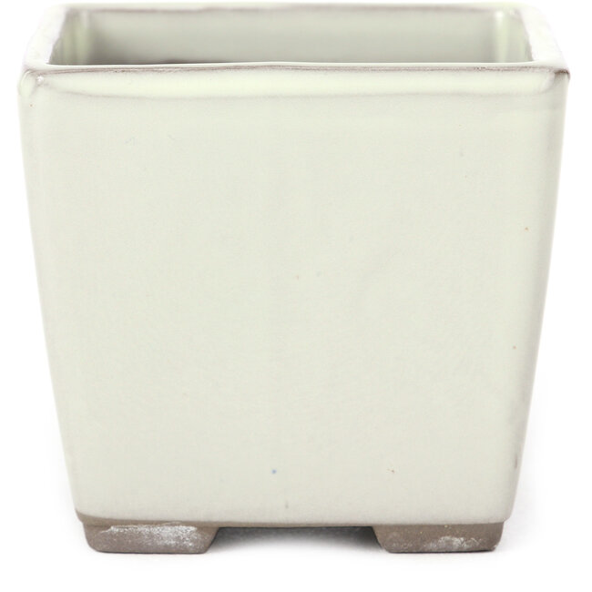 Pot à bonsaï carré blanc par Seto Yaki - 86 x 86 x 78 mm
