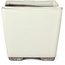 Vierkante witte bonsaipot van Seto Yaki - 86 x 86 x 78 mm
