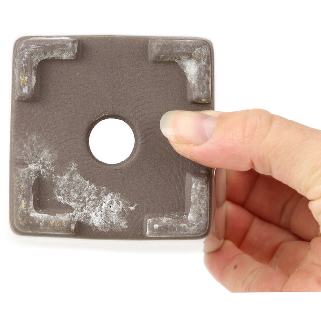 Maceta de bonsái blanca cuadrada de Seto Yaki - 86 x 86 x 78 mm