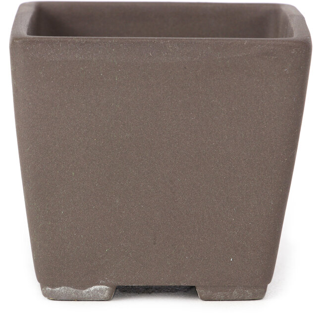 Vierkante ongeglazuurde bonsaipot van Seto Yaki - 86 x 86 x 78 mm