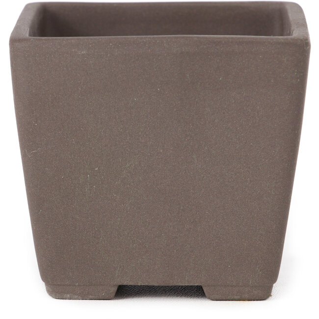 Vaso bonsai quadrato non smaltato di Seto Yaki - 86 x 86 x 78 mm