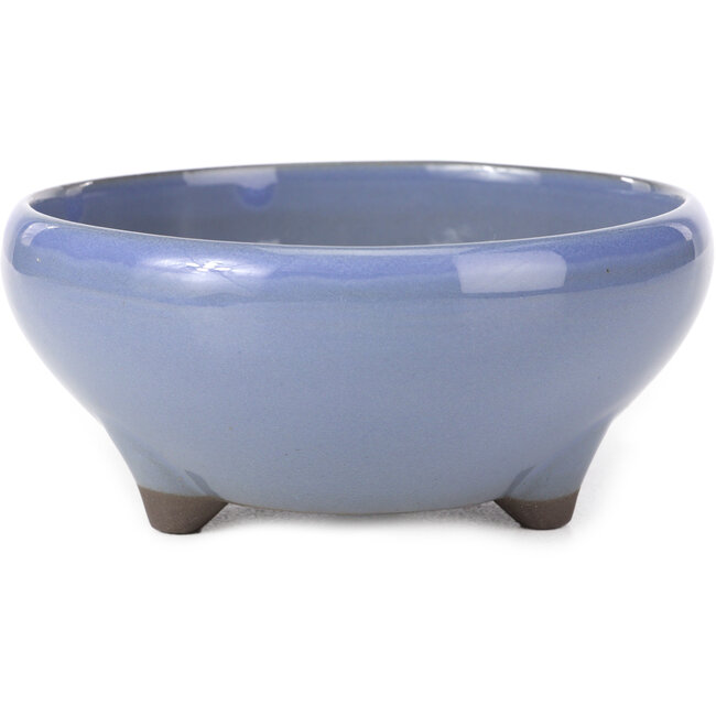 Runde lavendelfarbene Bonsaischale von Seto Yaki - 156 x 156 x 69 mm