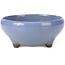 Round lavender colored bonsai pot from Seto Yaki - 156 x 156 x 69 mm