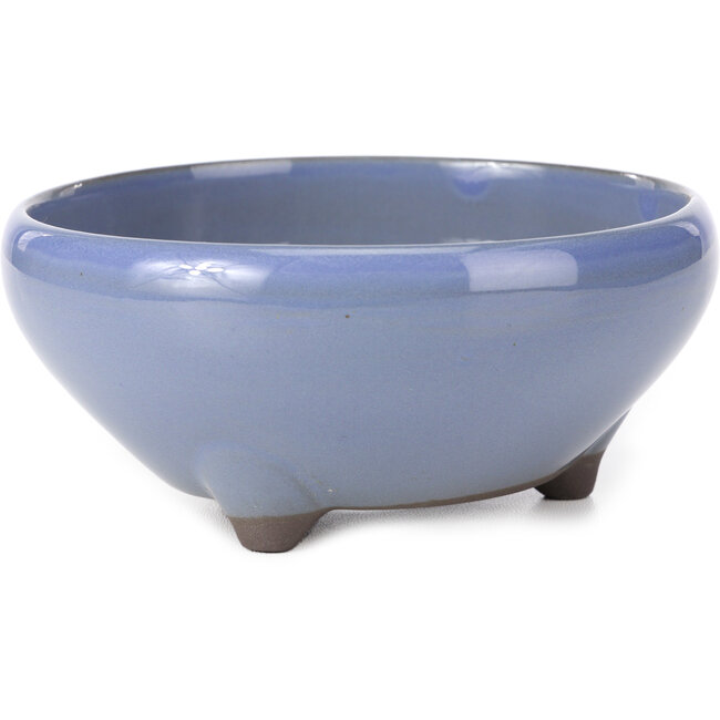 Runde lavendelfarbene Bonsaischale von Seto Yaki - 156 x 156 x 69 mm