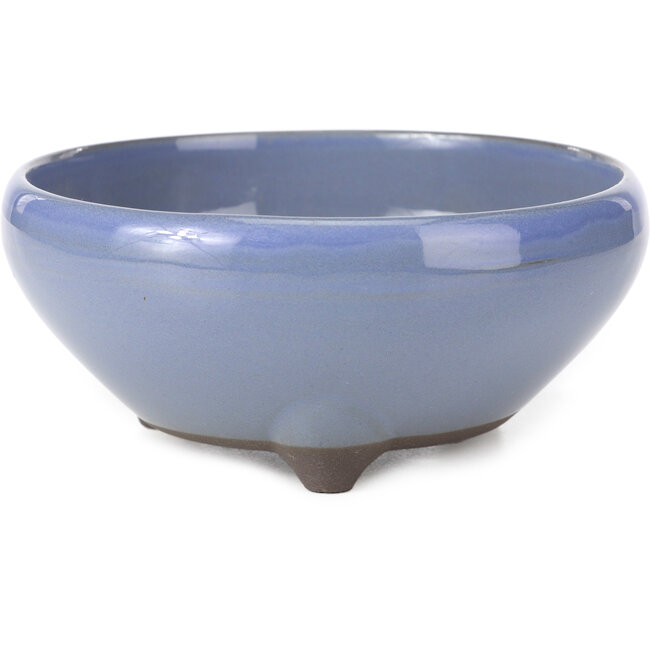 Runde lavendelfarbene Bonsaischale von Seto Yaki - 156 x 156 x 69 mm