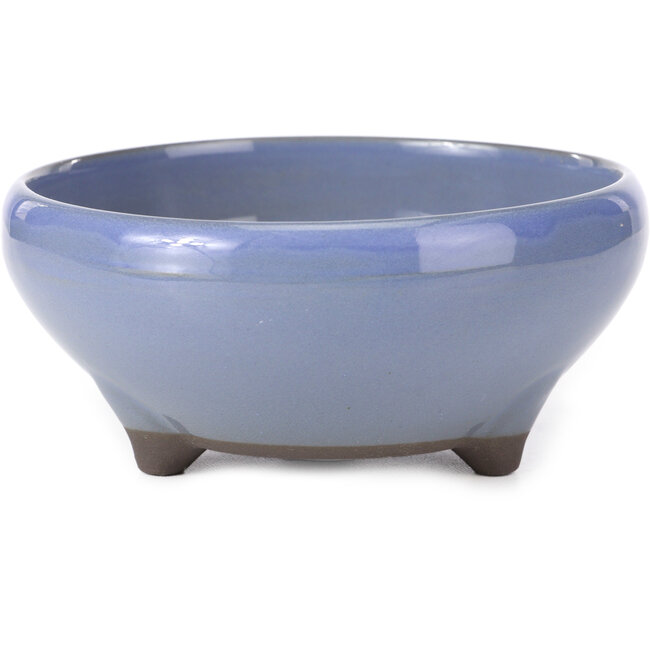 Runde lavendelfarbene Bonsaischale von Seto Yaki - 156 x 156 x 69 mm