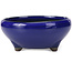 Pot à bonsaï rond bleu par Seto Yaki - 156 x 156 x 69 mm