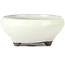 Round white bonsai pot by Seto Yaki - 156 x 156 x 69 mm