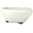 Round white bonsai pot by Seto Yaki - 156 x 156 x 69 mm