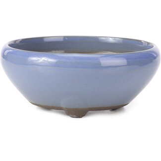 Seto Yaki 131 mm ronde lila blauwe bonsai pot van Seto Yaki, Seto