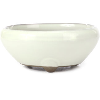 Seto Yaki Vaso per bonsai bianco rotondo da 131 mm di Seto Yaki, Seto