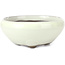 Ronde witte bonsaipot van Seto Yaki - 131 x 131 x 54 mm