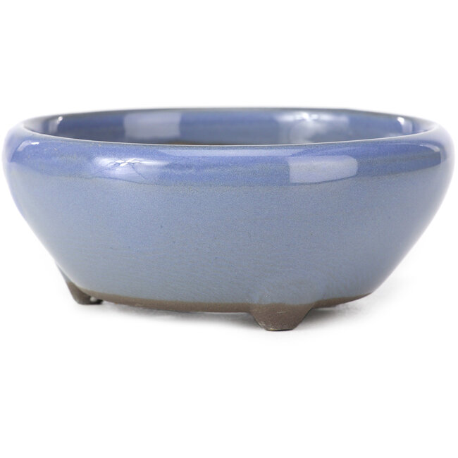 Ronde lila blauwe bonsai pot van Seto Yaki - 109 x 109 x 42 mm
