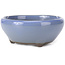Vaso bonsai rotondo blu lilla di Seto Yaki - 109 x 109 x 42 mm