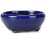 Vaso bonsai rotondo blu di Seto Yaki - 109 x 109 x 42 mm