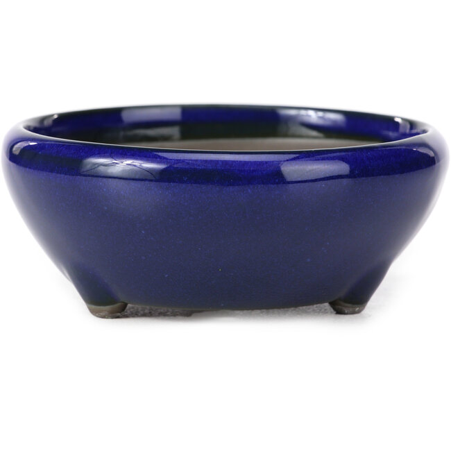 Maceta de bonsái redonda azul de Seto Yaki - 109 x 109 x 42 mm