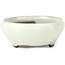 Ronde witte bonsaipot van Seto Yaki - 109 x 109 x 42 mm