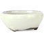 Ronde witte bonsaipot van Seto Yaki - 109 x 109 x 42 mm