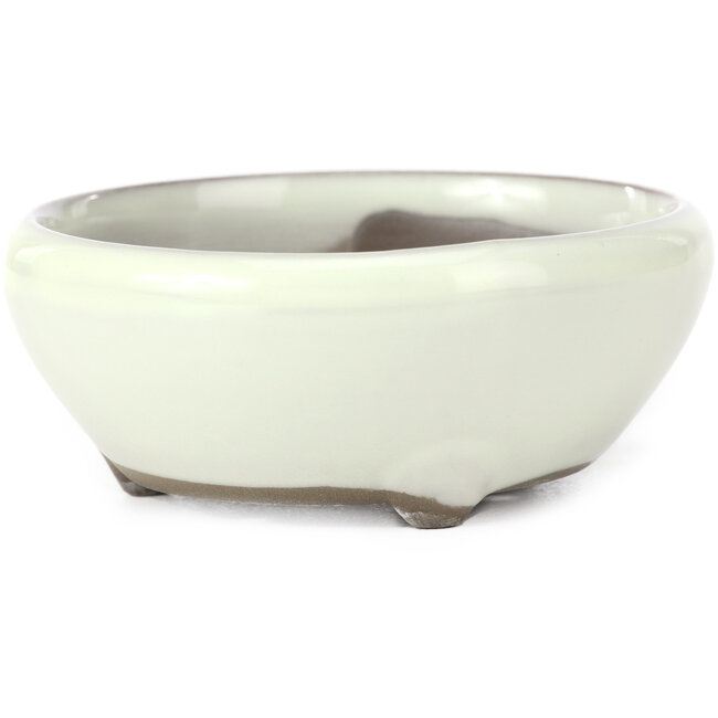 Vaso bonsai rotondo bianco di Seto Yaki - 109 x 109 x 42 mm