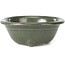 Pot à bonsaï rond vert par Seto Yaki - 114 x 114 x 44 mm