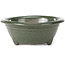 Pot à bonsaï rond vert par Seto Yaki - 114 x 114 x 44 mm