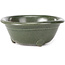 Pot à bonsaï rond vert par Seto Yaki - 114 x 114 x 44 mm
