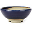 Runde blaue Bonsaischale von Seto Yaki - 79 x 79 x 33 mm